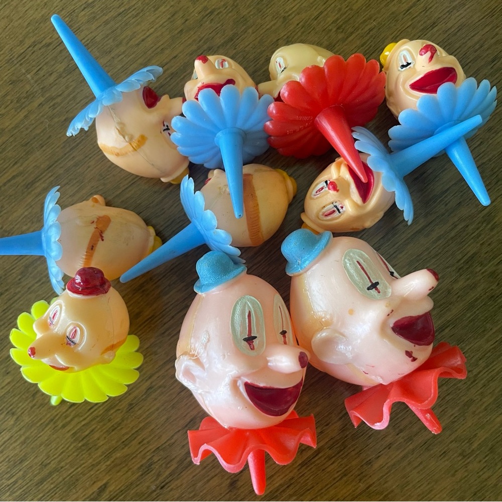 Vintage Derby Clown Cupcake Cake Topper 10 Count Party Decoration Supply Lot Set